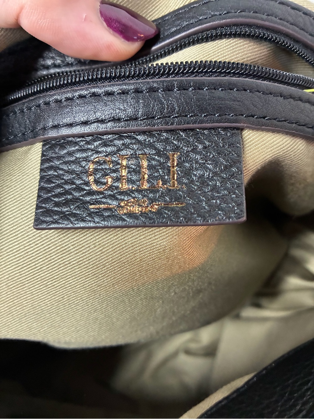 G.I.L.I. Black Leather Fringe Shoulder Bag - Picture 8 of 10